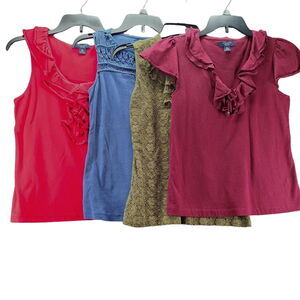 Lot Of Four Chaps Womens Tops Multi-Color Size PS Cotton Sleeveless Pullover